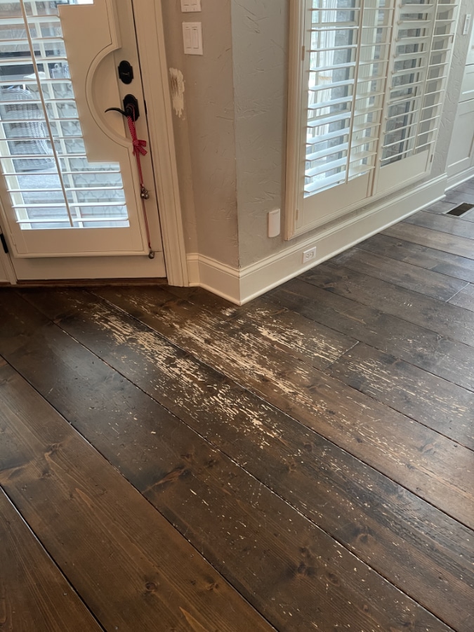 Pronger residence hardwood floor before refinishing