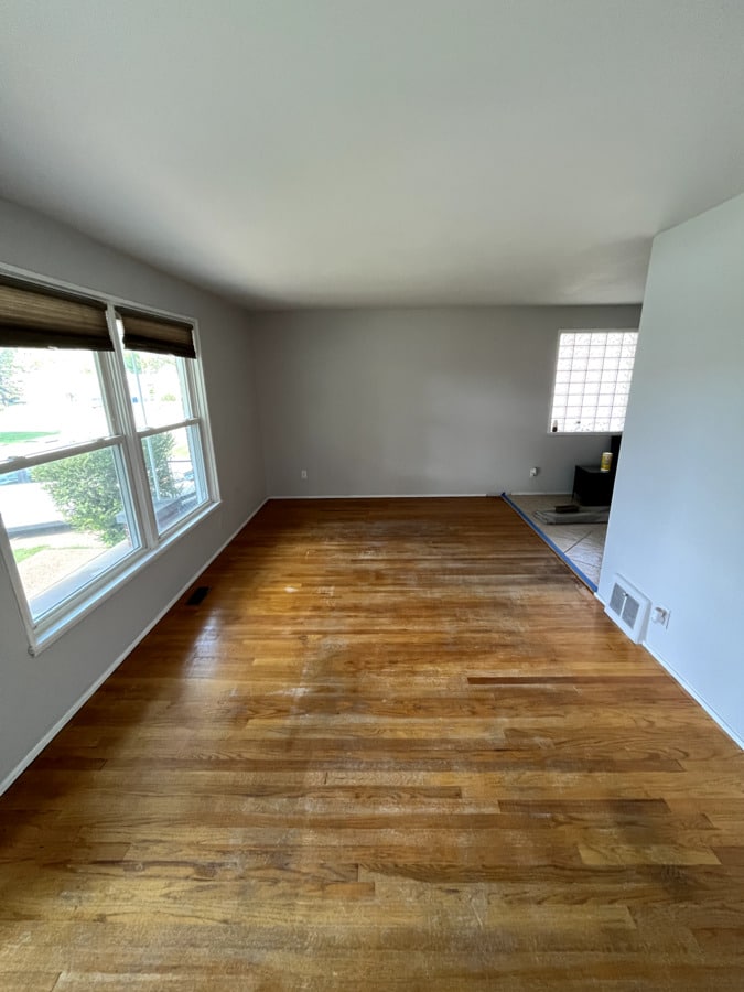 Parisi residence hardwood floor before refinishing